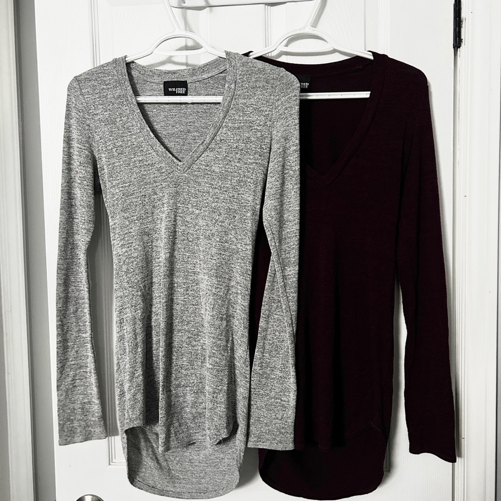 Wilfred Free Gray and Purple Longsleeves